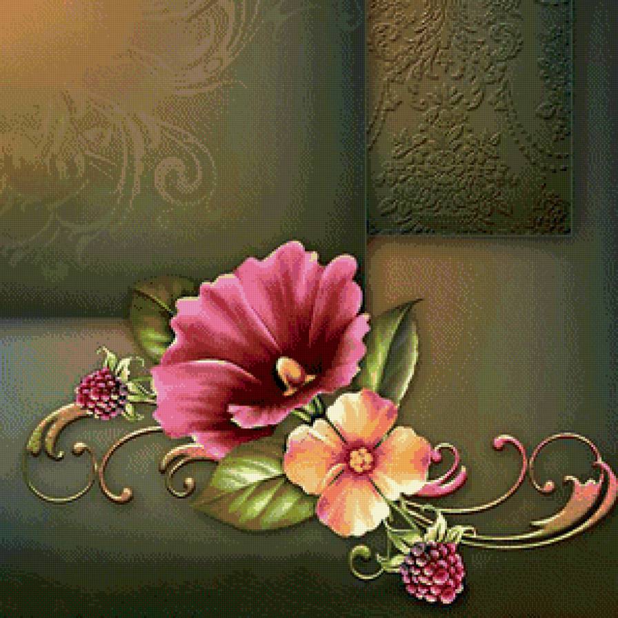 подушка с цветком - ягоды, цветок, подушка - предпросмотр