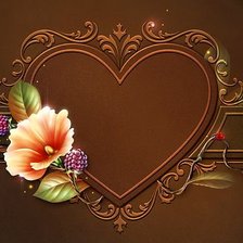 Схема вышивки «рамка (подушка) с сердцем и цветком»