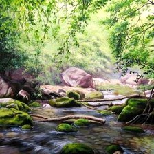 Схема вышивки «лесной ручей»