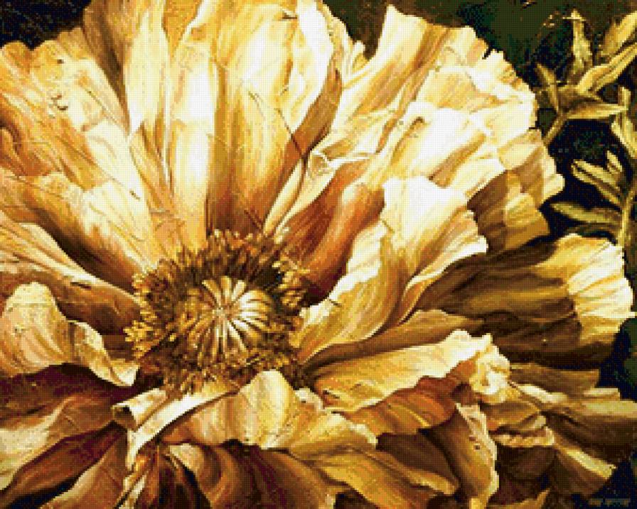 мак - живопись, маки, монохром, цветы, панно, картина, букет - предпросмотр