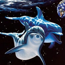 Схема вышивки «дельфины»