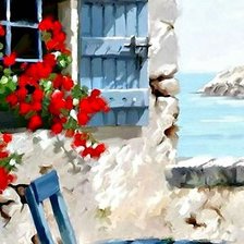 Схема вышивки «дом у моря»