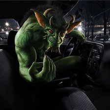 Схема вышивки «Подушка в машину "не гоняй!"»