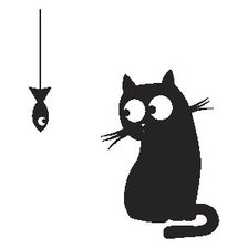 Схема вышивки «котик с рыбкой»