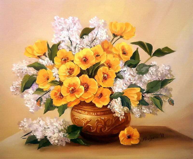 Букет в вазе - букет, цветы - оригинал