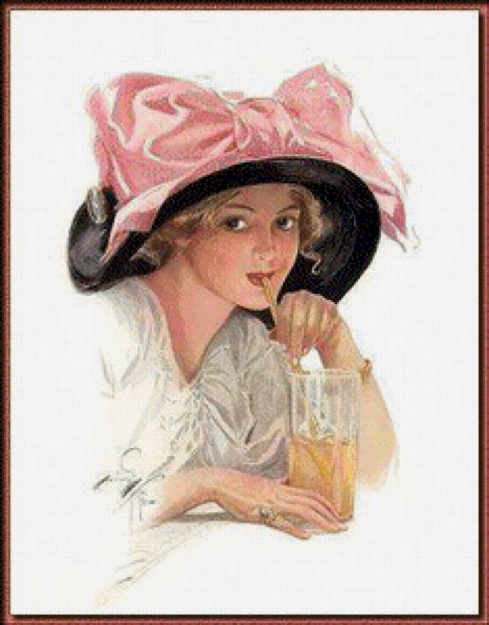 леди с коктелем - коктель, дама, девушка - предпросмотр