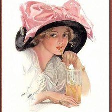 Схема вышивки «леди с коктелем»