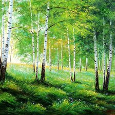 Схема вышивки «лето в берёзовой роще»