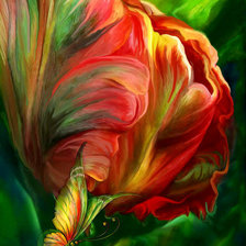 Схема вышивки «тюльпан и бабочка»