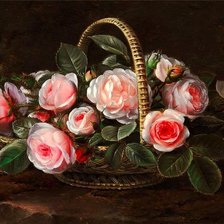 Схема вышивки «розы в корзине»