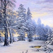 Схема вышивки «Зимний пейзаж»