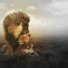 Схема вышивки «львы»