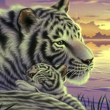 Схема вышивки «тигры»