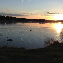 Схема вышивки «Закат над озером.»