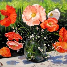 Схема вышивки «маки в вазе»