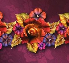 Схема вышивки «панелька с розочками»