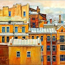 Схема вышивки «крыши города»