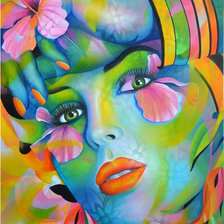 Схема вышивки «Абстракция. Девушка Лето.»