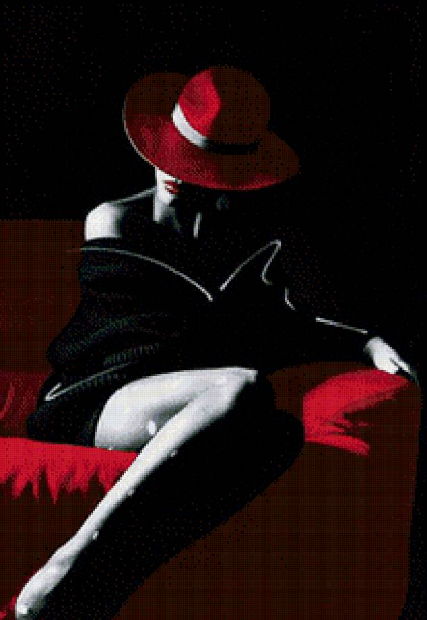 Очарование красного. - девушка, монохром, красный, харизма - предпросмотр