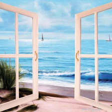 Схема вышивки «вид из окна»