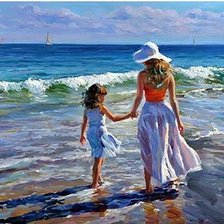 Схема вышивки «Прогулка по берегу моря»