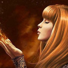 Схема вышивки «Женщина с огнем»