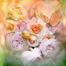 Бабочка на цветах