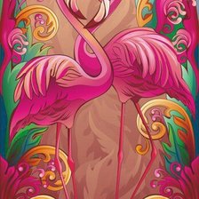 Схема вышивки «Розовый фламинго»