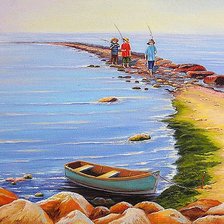 Схема вышивки «возвращение с рыбалки»