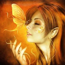 Схема вышивки «девушка с бабочкой»