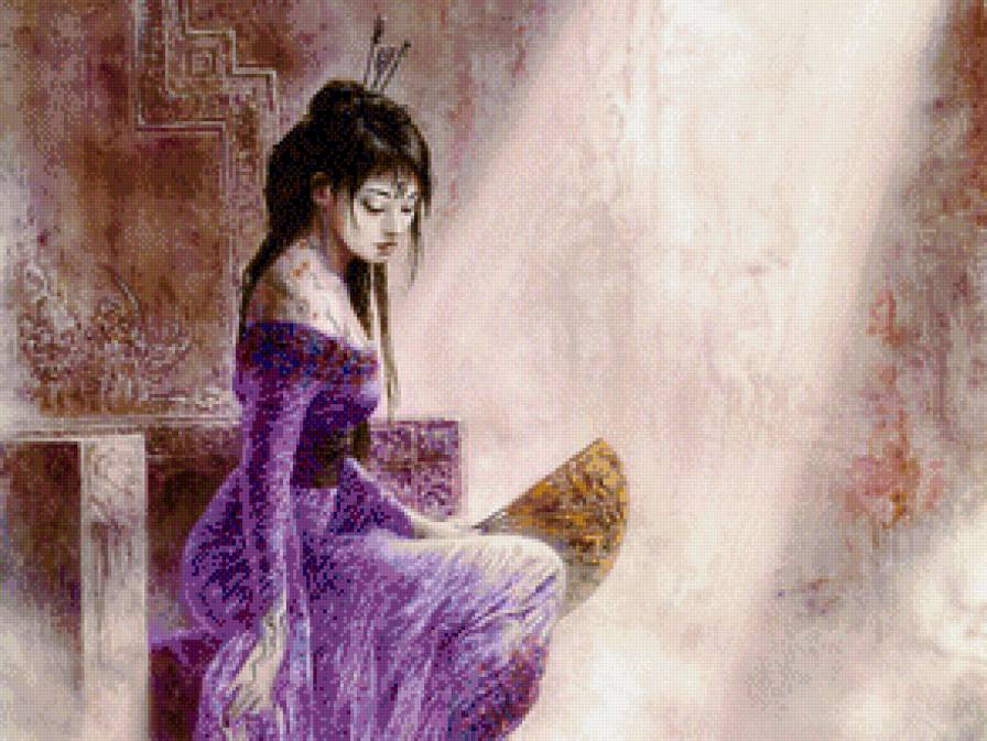 восточная красавица - девушка, картина, искусство, живопись - предпросмотр