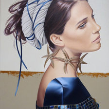 Схема вышивки «девушка в синем»