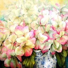 Схема вышивки «акварельные гортензии»