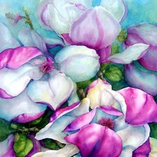 Схема вышивки «магнолия цветёт»