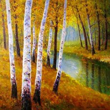 Схема вышивки «осень в берёзовой роще»