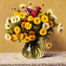 Схема вышивки «цветы в стеклянной вазе»