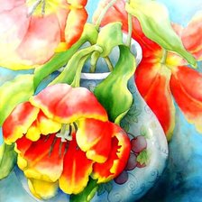 Схема вышивки «акварельные тюльпаны»