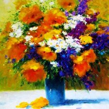 Схема вышивки «цветы в вазе»