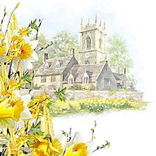 Схема вышивки «замок и нарциссы»