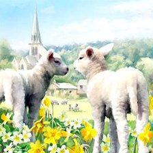 Схема вышивки «пасхальные овечки»