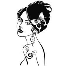 monocromatico mujer tocado mariposa