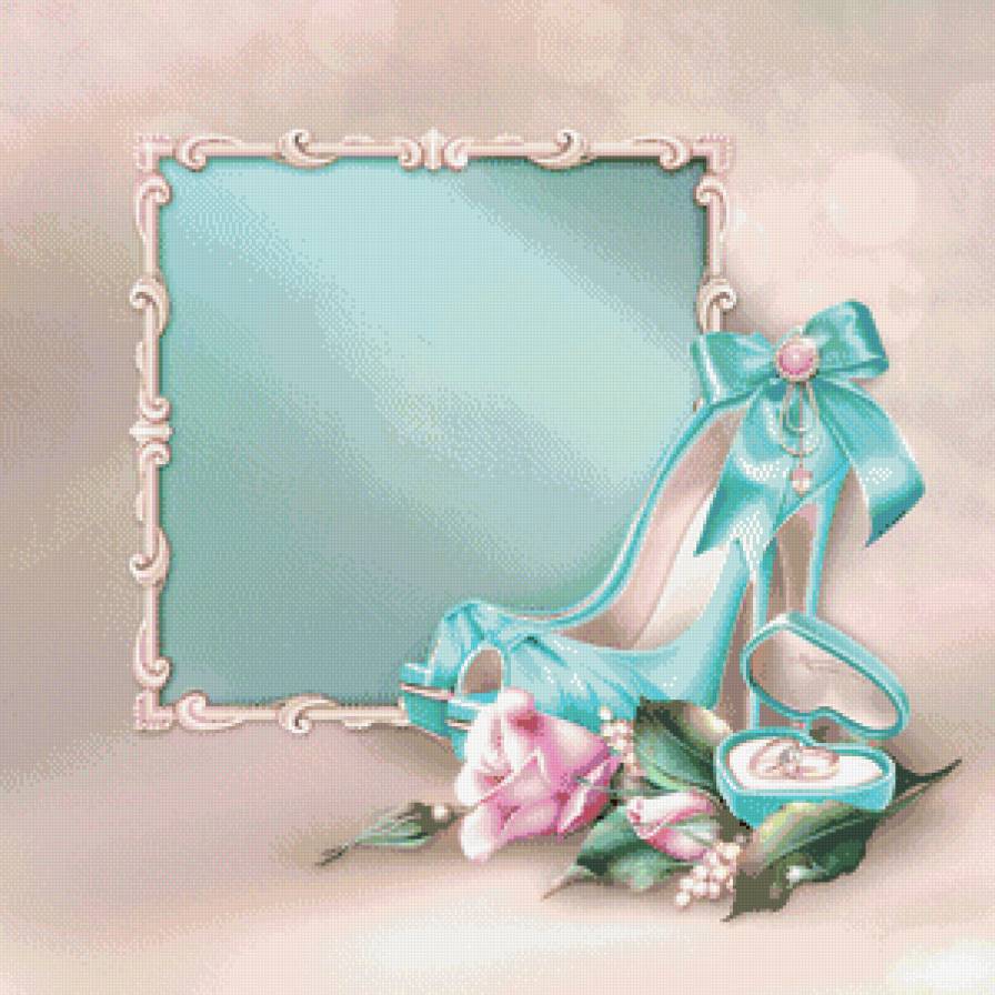 свадебная рамка для фото - подарок, кольца, подушка, рамка, фото, свадьба, туфли, роза - предпросмотр