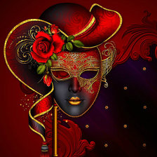 Схема вышивки «панно (подушка) с венецианской маской»