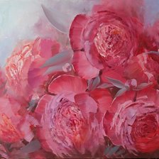 Схема вышивки «Розовые пионы»