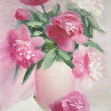 Схема вышивки «Пионы в вазе»