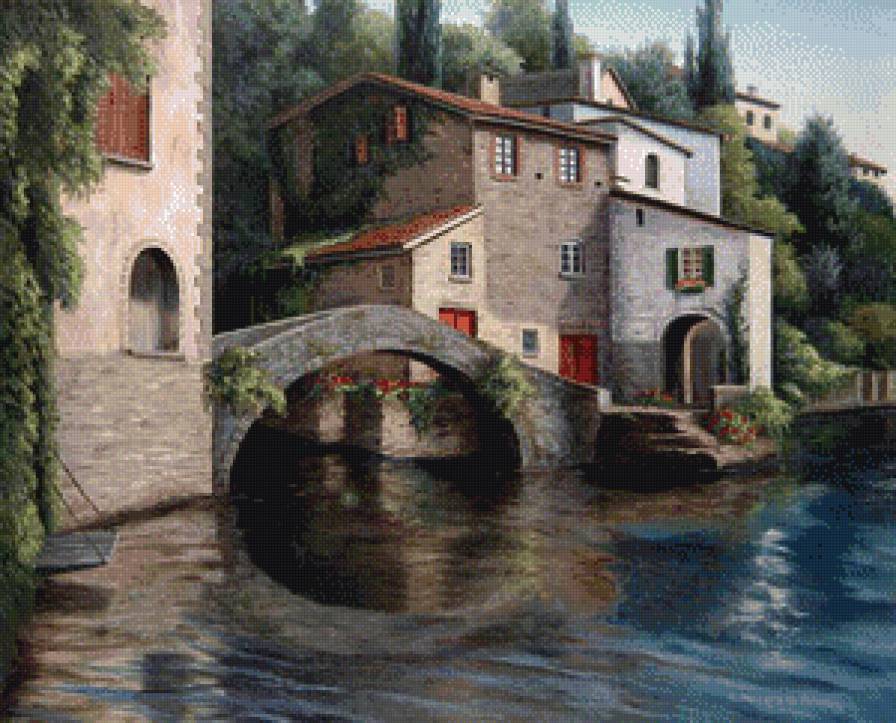 домик у воды - река, берег, домик - предпросмотр