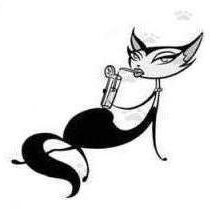 Схема вышивки «кошка с коктелем»