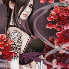 Схема вышивки «Девушка»