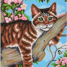 Схема вышивки «Ленивый кот»