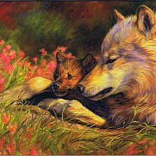 Схема вышивки «Волчица»